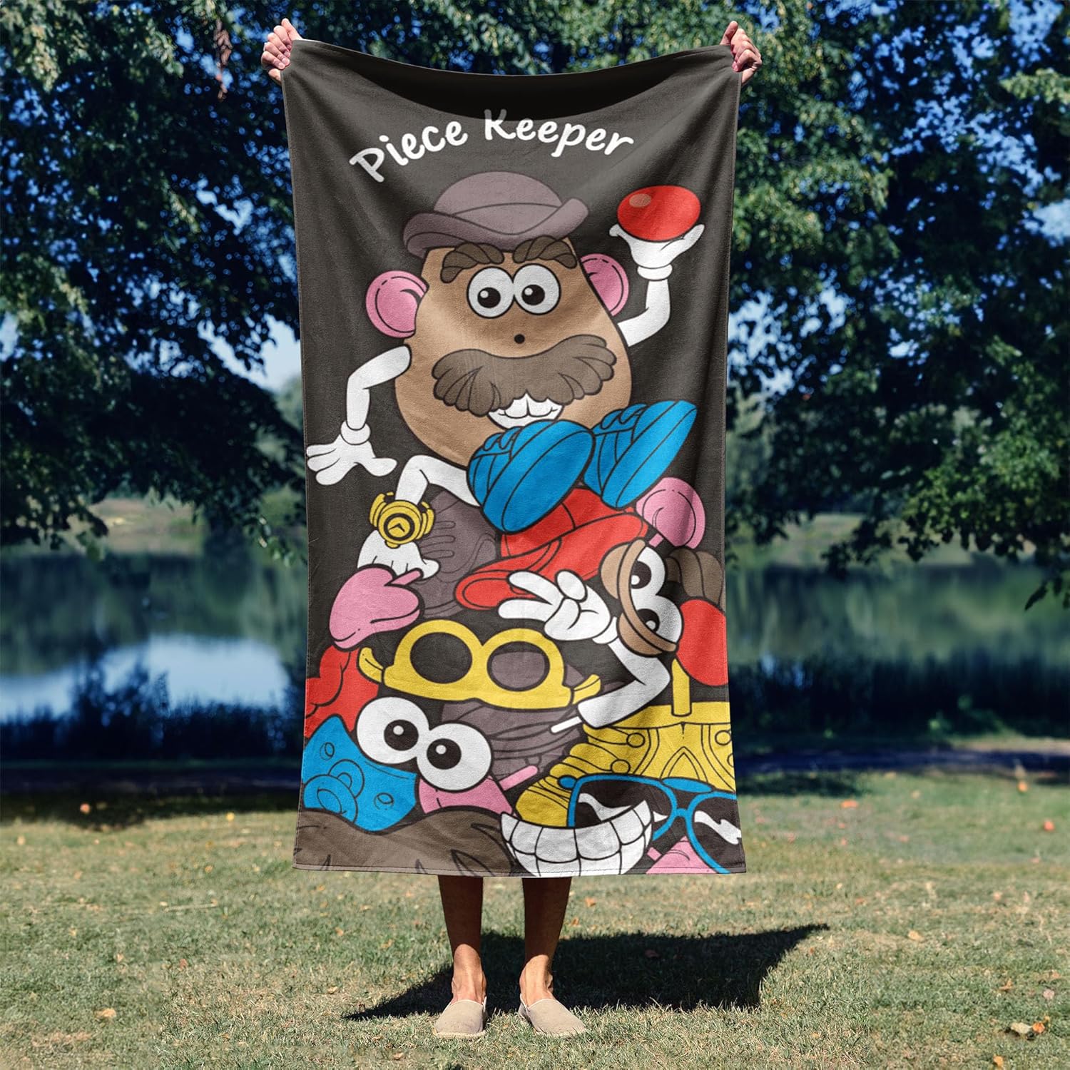 Northwest Potato Head Peace Keeper Microfiber Beach Towel, Quick-Dry, Soft & Absorbent Lightweight Travel Essentials for Pool or Bath, 30x60 inches - Image 4
