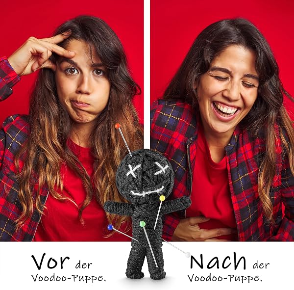 Voodoo Doll Puppe Voodoopuppe Voodoodoll Geschenk Arbeitskollege witziges Mitbringsel Gaggeschenk Chef Boss Vorgesetzer Arbeitskollege Mitarbeiter Kollege Lieblingsmensch schwarzer Humor Partygeschenk - 5