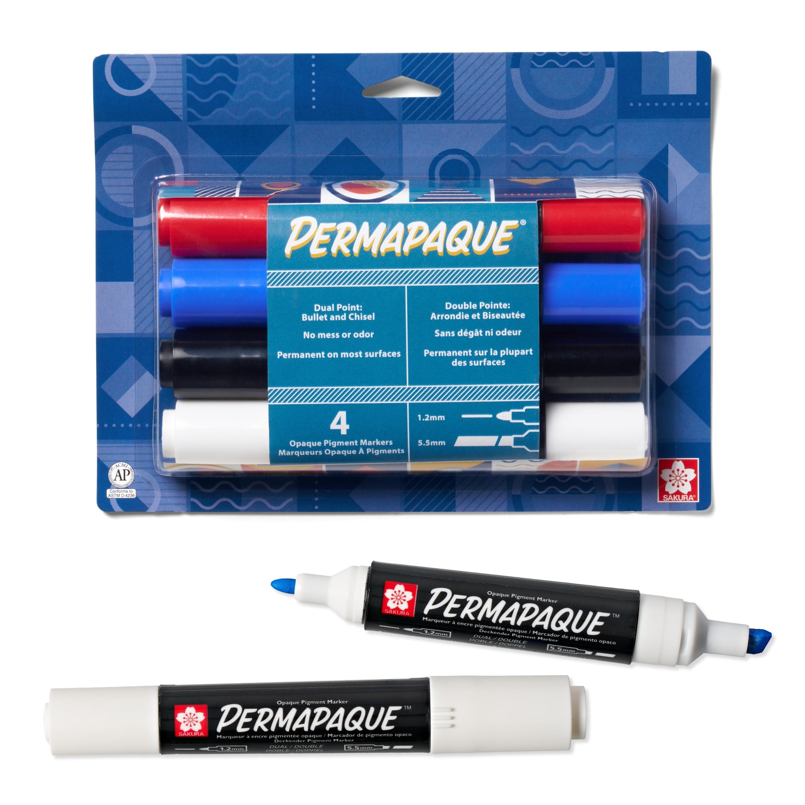 Amazon.com: SAKURA ​Permapaque Opaque Dual Point Markers, 4 PK