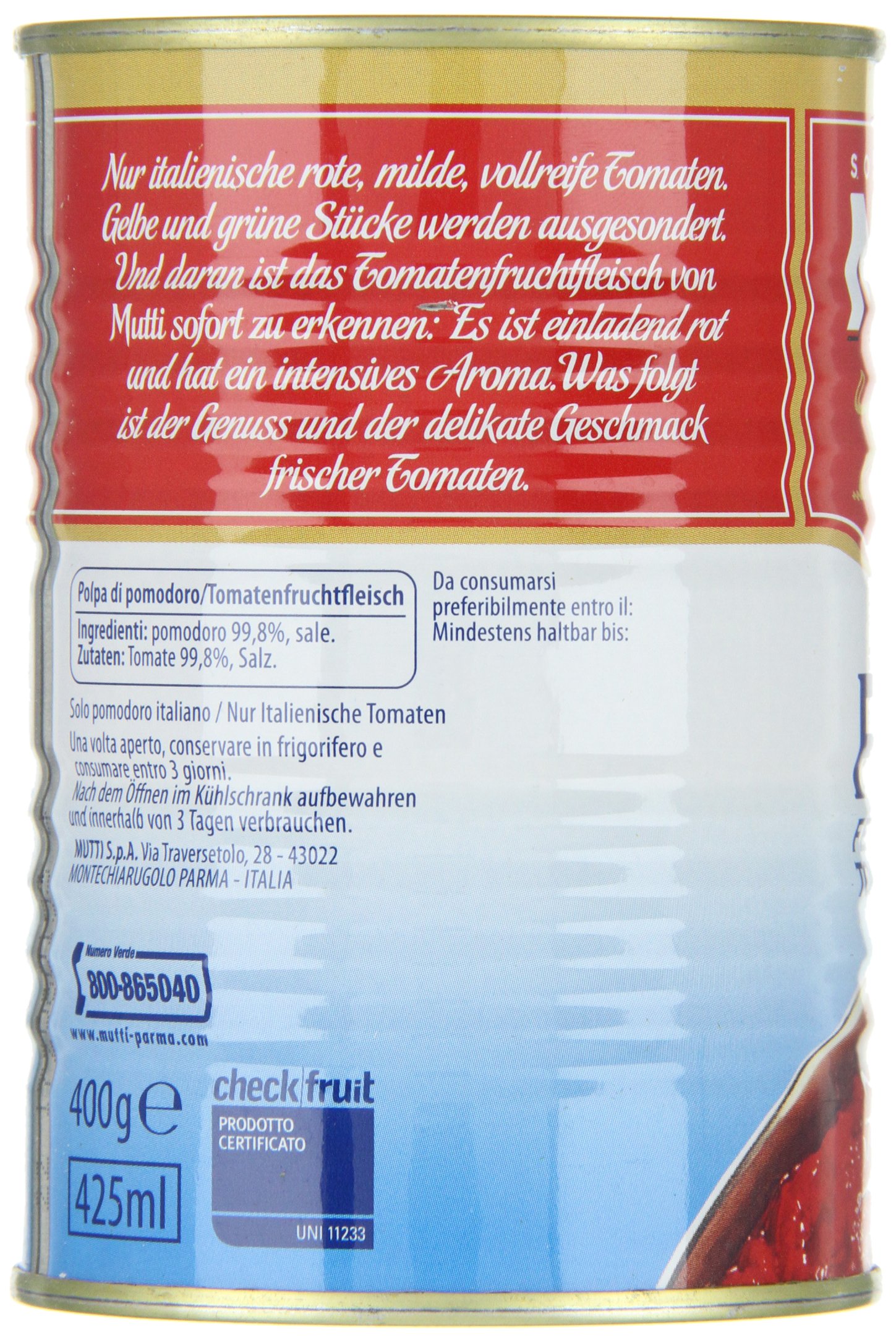 Mutti Pulpe Fine de Tomates poids net 400 g