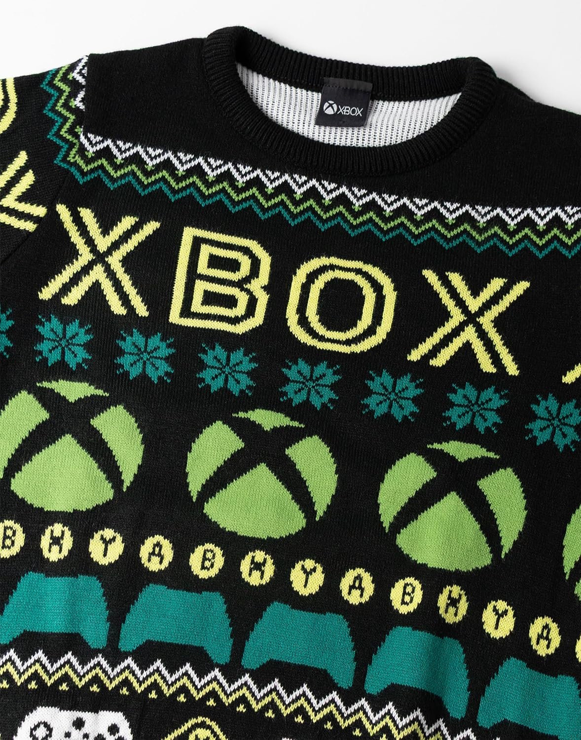 Xbox Boys Logo Christmas Jumper | Classic Crew Neck Long Sleeve Top | Festive Gaming Wear for Kids