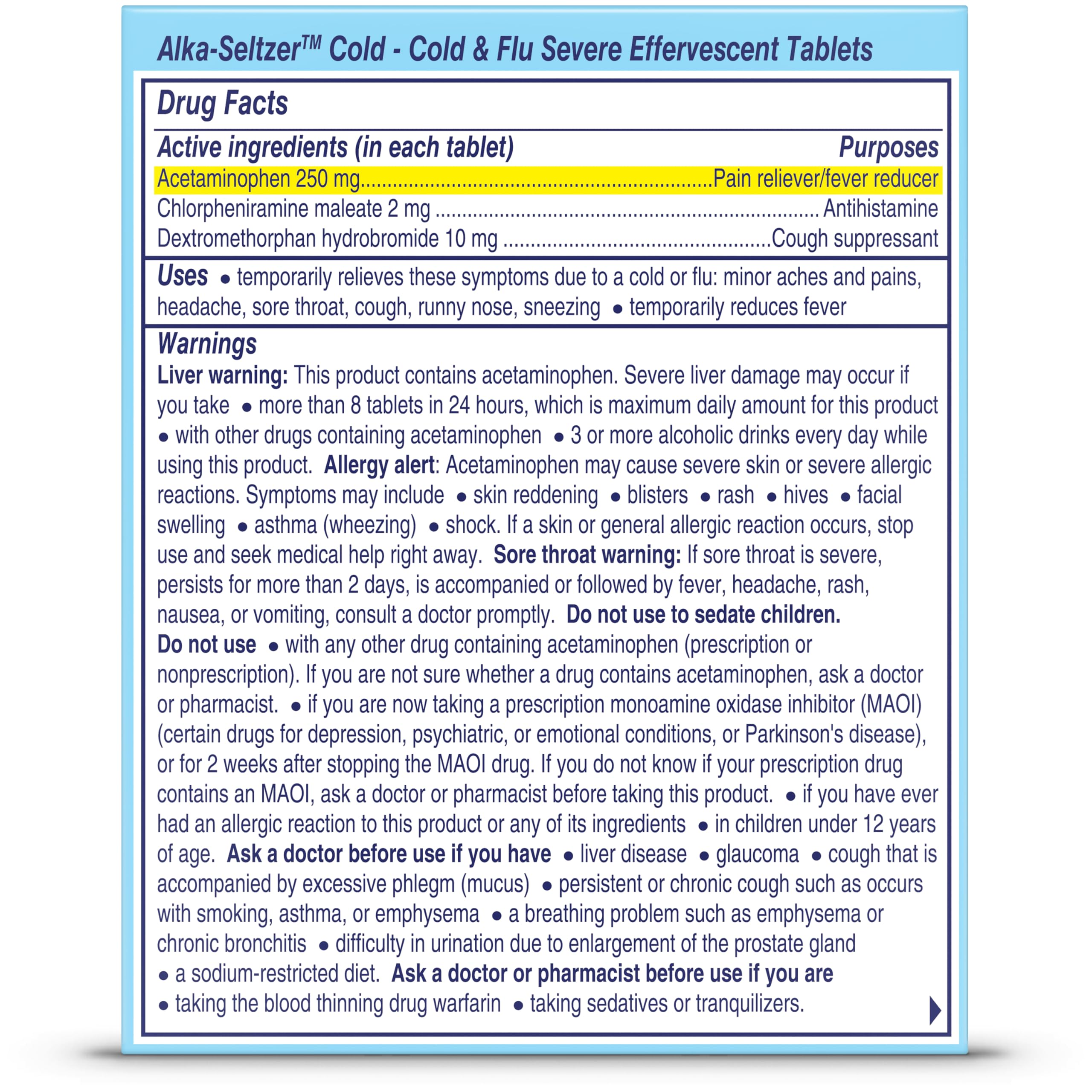 Alka-Seltzer Cold + Afrin, Cold + Sinus Combo Pack, Cold & Flu Severe (16 Fast Dissolve Tablets) + Afrin Original Spray (6 mL) Multi-Symptom Cold & Sinus Relief — Amazon image 8