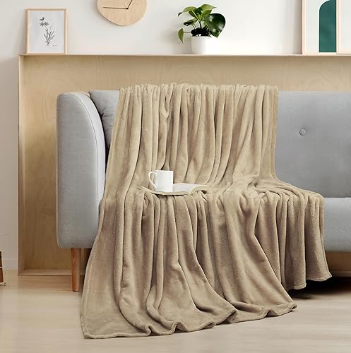 Miniatura 6 de Utopia Bedding Manta de forro polar, tamaño individual, color camello, ligera, mullida, suave, antiestática, de microfibra (90 x 66 pulgadas)