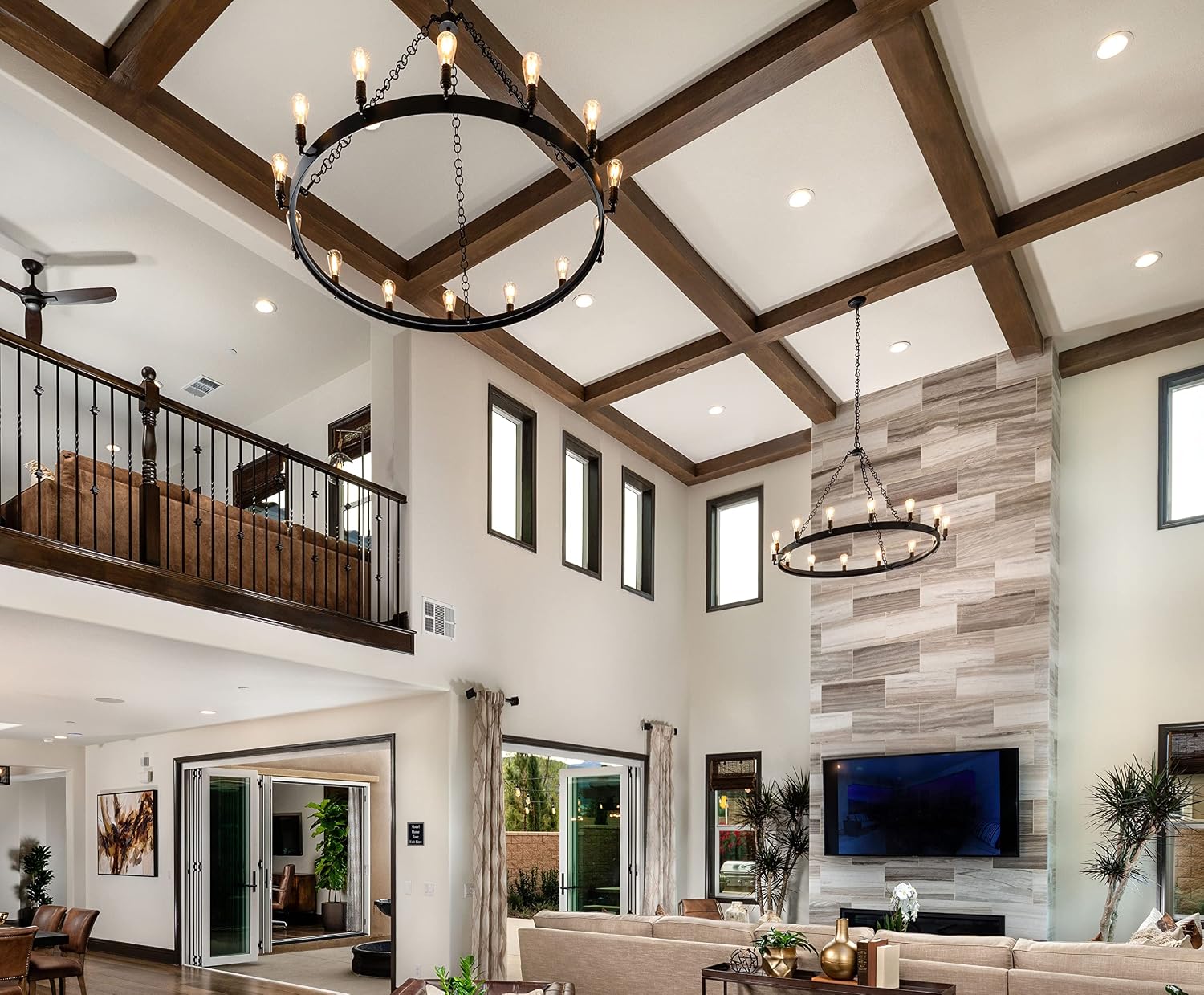 Maxim Lighting 14-Light Chandelier | 33.5" X 50" | Transitional Indoor Light Fixture | Ideal for Dining Rooms & Entryways | Home Decor Ceiling Fixture | 26276BKNAB