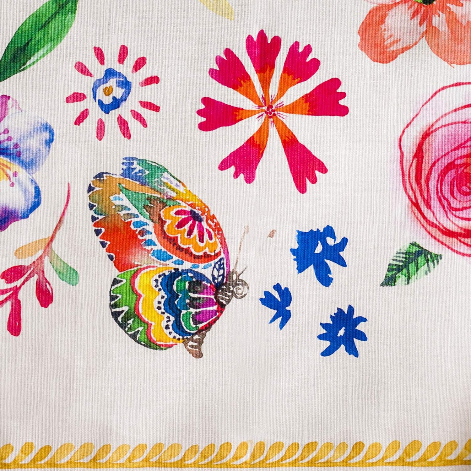 Maison d' Hermine Table Cloth Rectangle Table 100% Cotton 180 cm x 140 cm Tablecloth Reusable Everyday Use for Dining Farmhouse Home Party Festive Gifts for Mothers Day (Happy Florals - Image 4