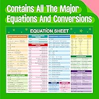 Vista 3 de Periodic Table of Elements Poster, Fully Laminated Science Chart with State, Name, Atomic Number and Weight, Equation Sheet, Double-sided Poster for