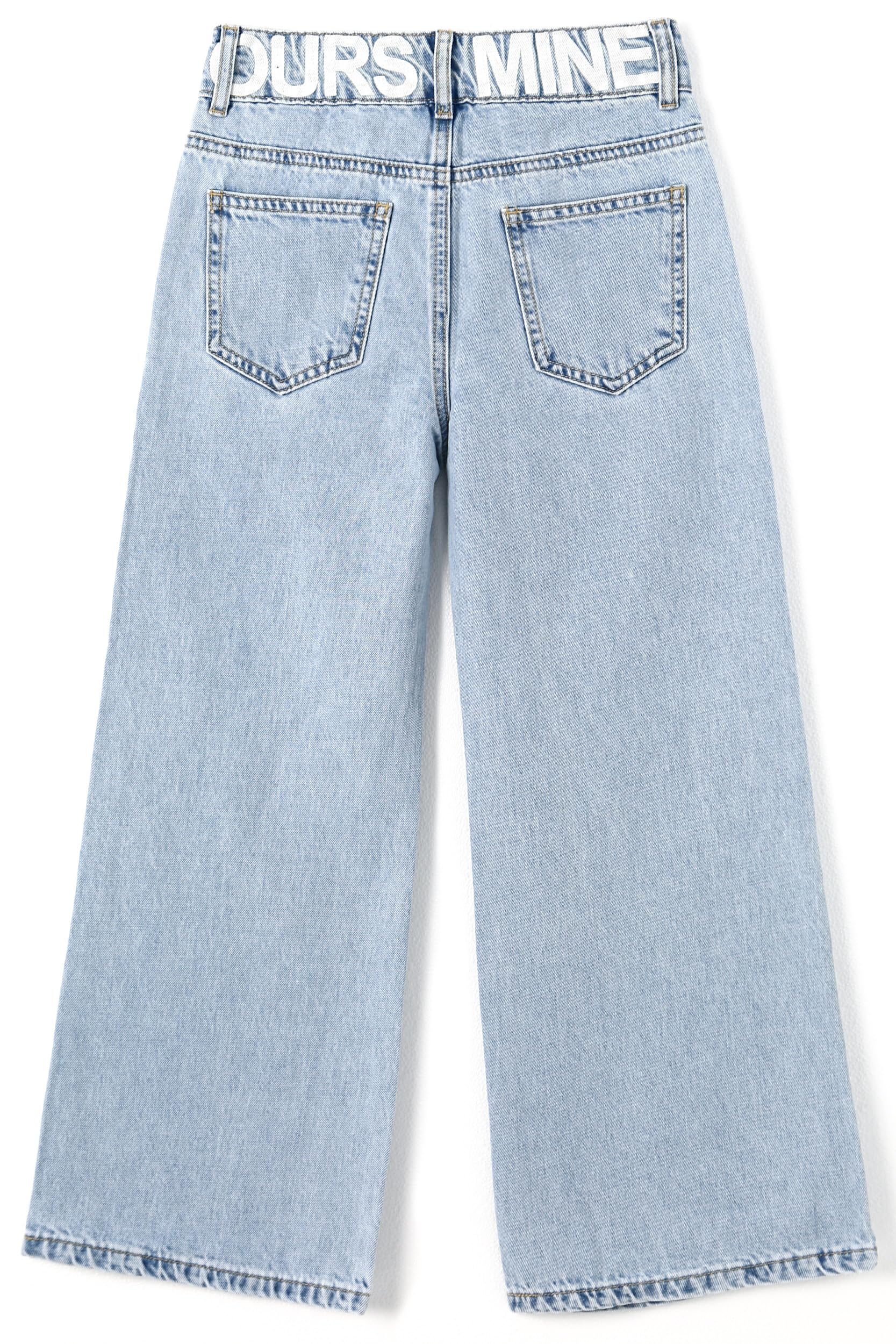 KIDSCOOL SPACE Jeans Svasati per Ragazze, Pantaloni in Denim Morbido Strappati a Gamba Larga da Bambina