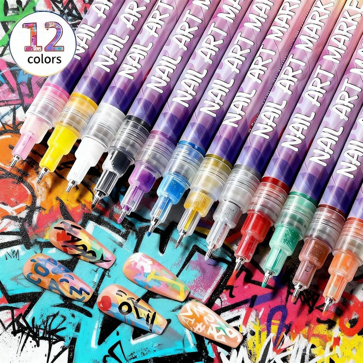 Nail Pens 12 Pieces Quick Dry Long Lasting Manicure Tools