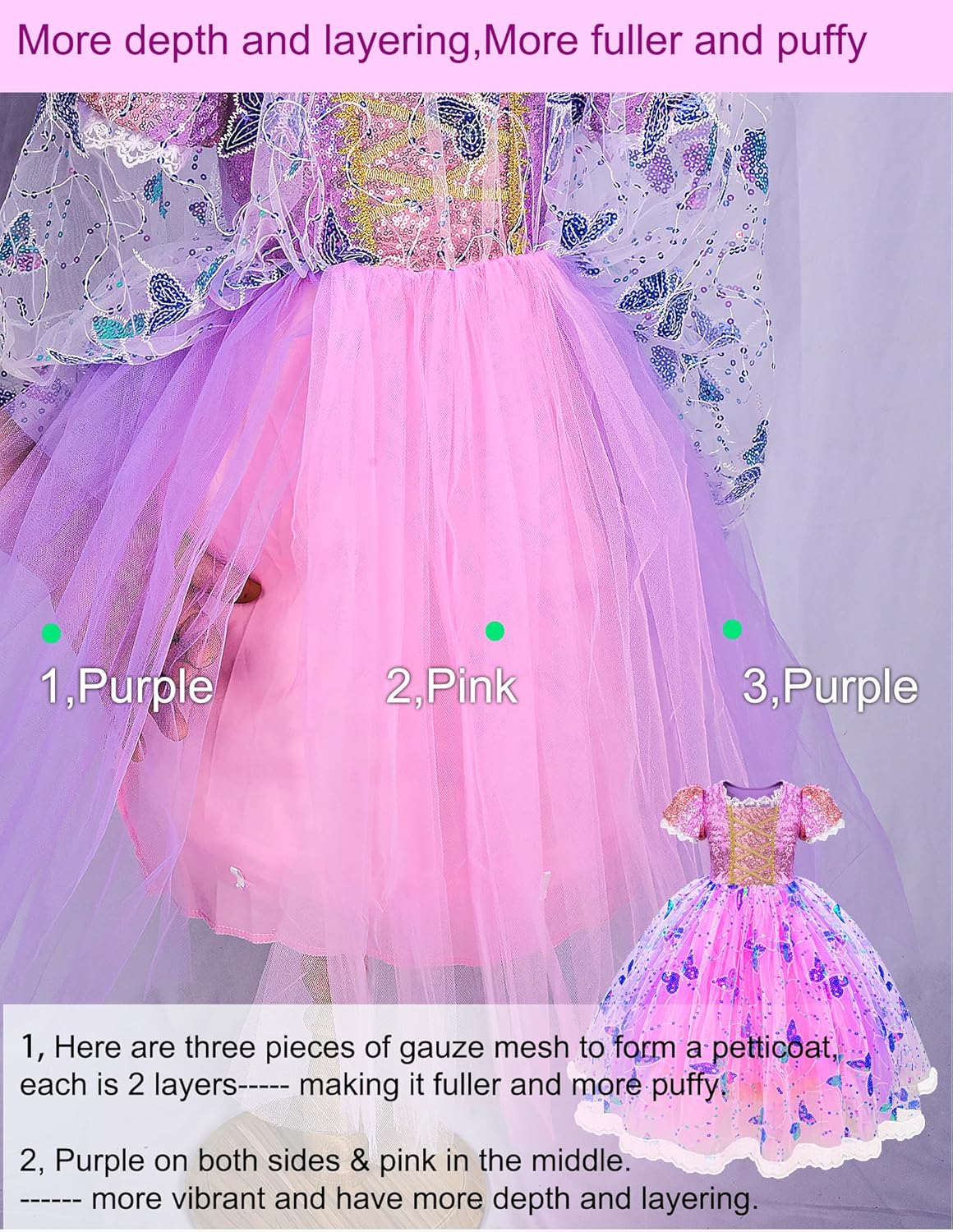 Aimeiar Light Up Girls Halloween Costume Snow Princess Dress Ice Christmas Costumes Toddler Kids Costume with Accessories