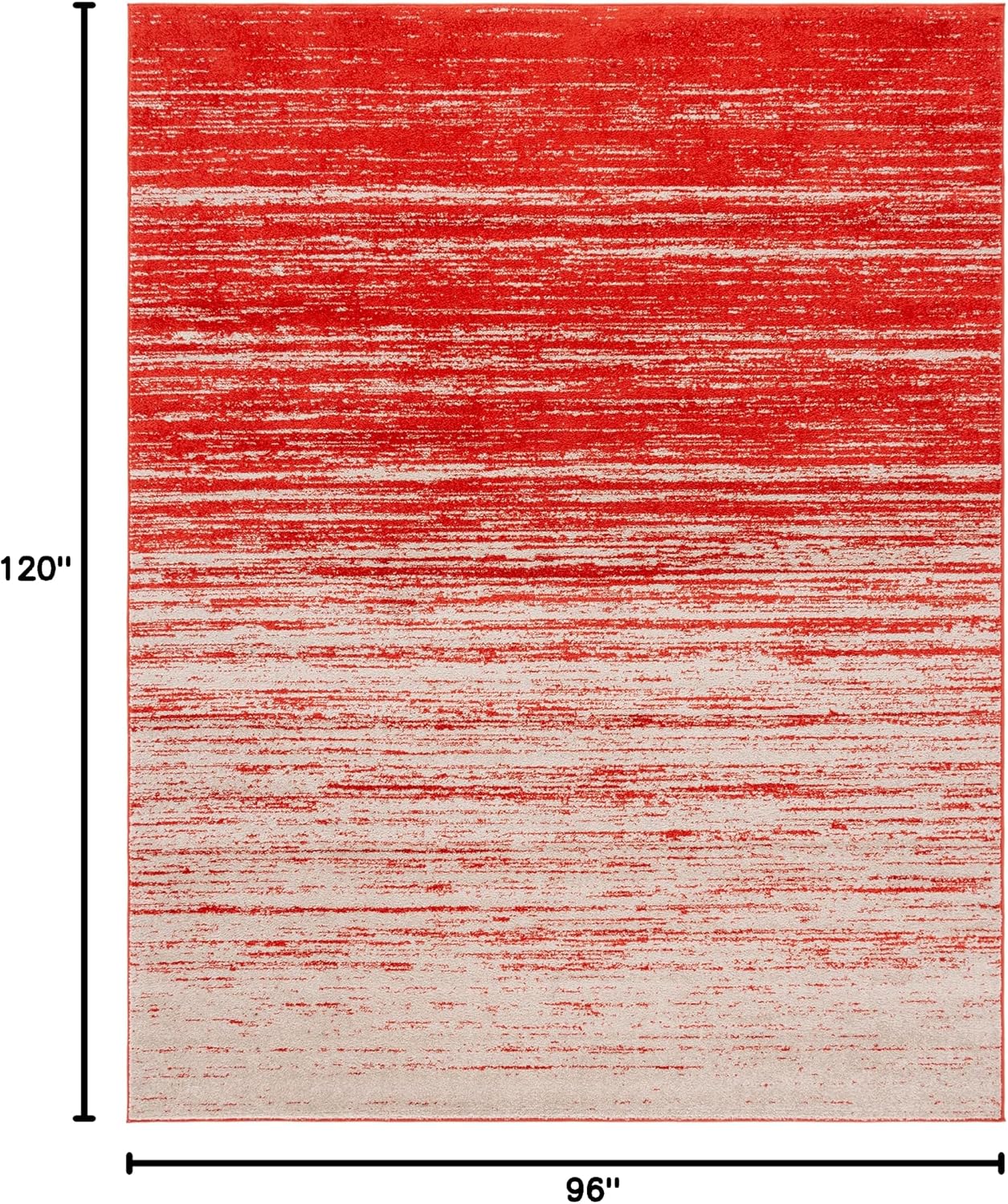 SAFAVIEH Area Rug 8x10 - Adirondack Collection - Large - Orange & Grey, Modern Ombre Design, Non Shedding & Easy to Clean, Ideal for Living Room, Bedroom, Office, Dining Space (ADR113P)