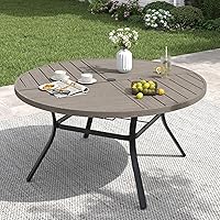 Vista 36 de Mesa de comedor para exterior, mesa cuadrada para terraza con orificio para sombrilla