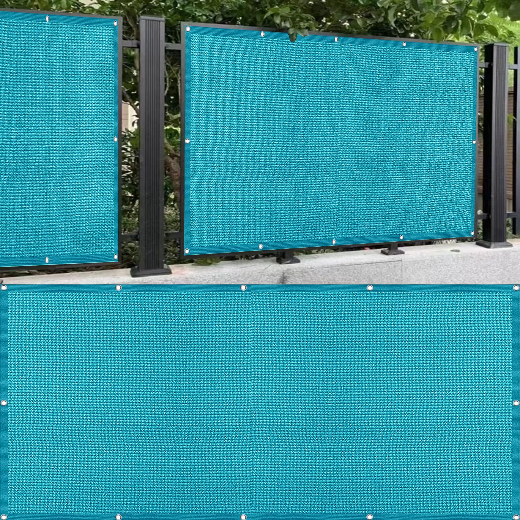 Vent et vis-à-vis éliminés grâce au cache vue balcon bleu opaque