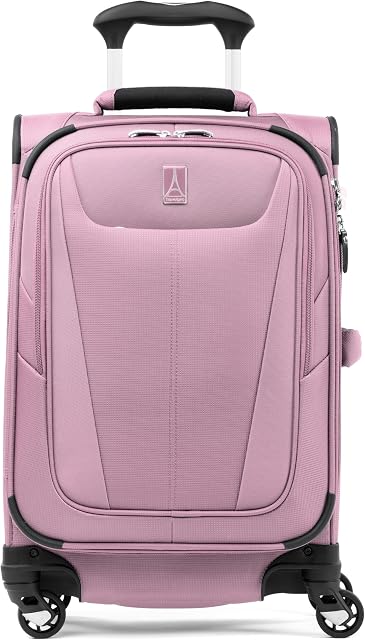 Travelpro Maxlite 5 Softside Expandable Carry on Luggage with 4 Spinner Wheels, Lightweight Suitcase, Men and Women, Orchid Pink Purple, Compact Carry on 20-Inch