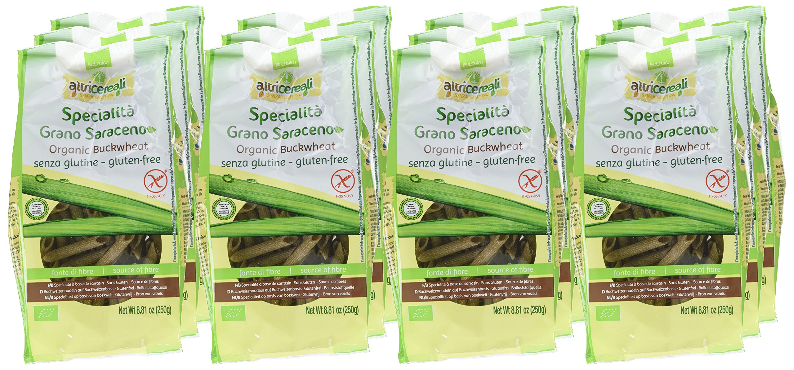 Probios Penne di Grano Saraceno Bio - Confezione da 12 x 250 g