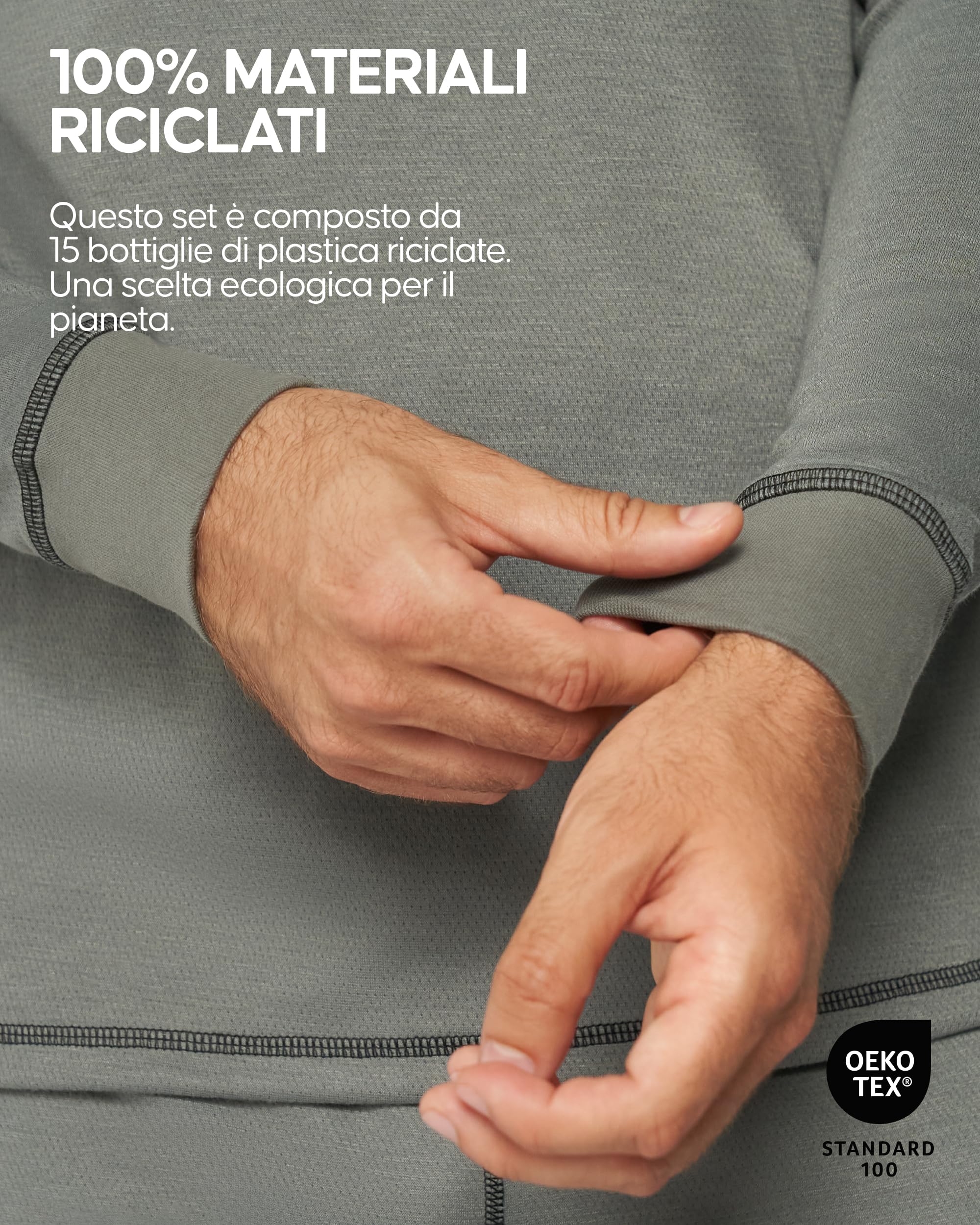 DANISH ENDURANCE Completo Maglia e Pantaloni Termici Uomo e Donna, Intimo Termico per Sci, Trekking
