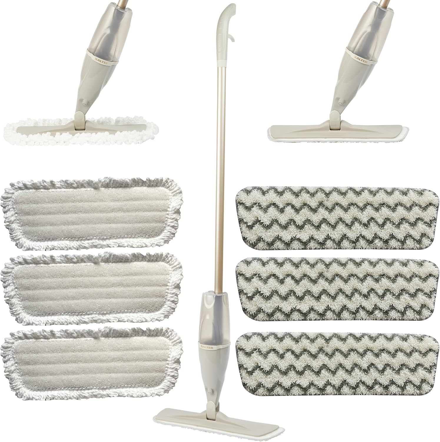 Salter COMBO8797 Spray Mop Flat Mop with BuiltIn Spray Function, Includes Cleaning and