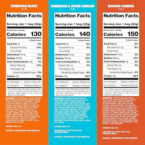 Vista 35 de Quest Nutrition Cheddar & Sour Cream Chips de proteína, 0.67 oz de proteína, 0.14 oz de carbohidratos netos, bajos en carbohidratos, sin gluten, 1.1