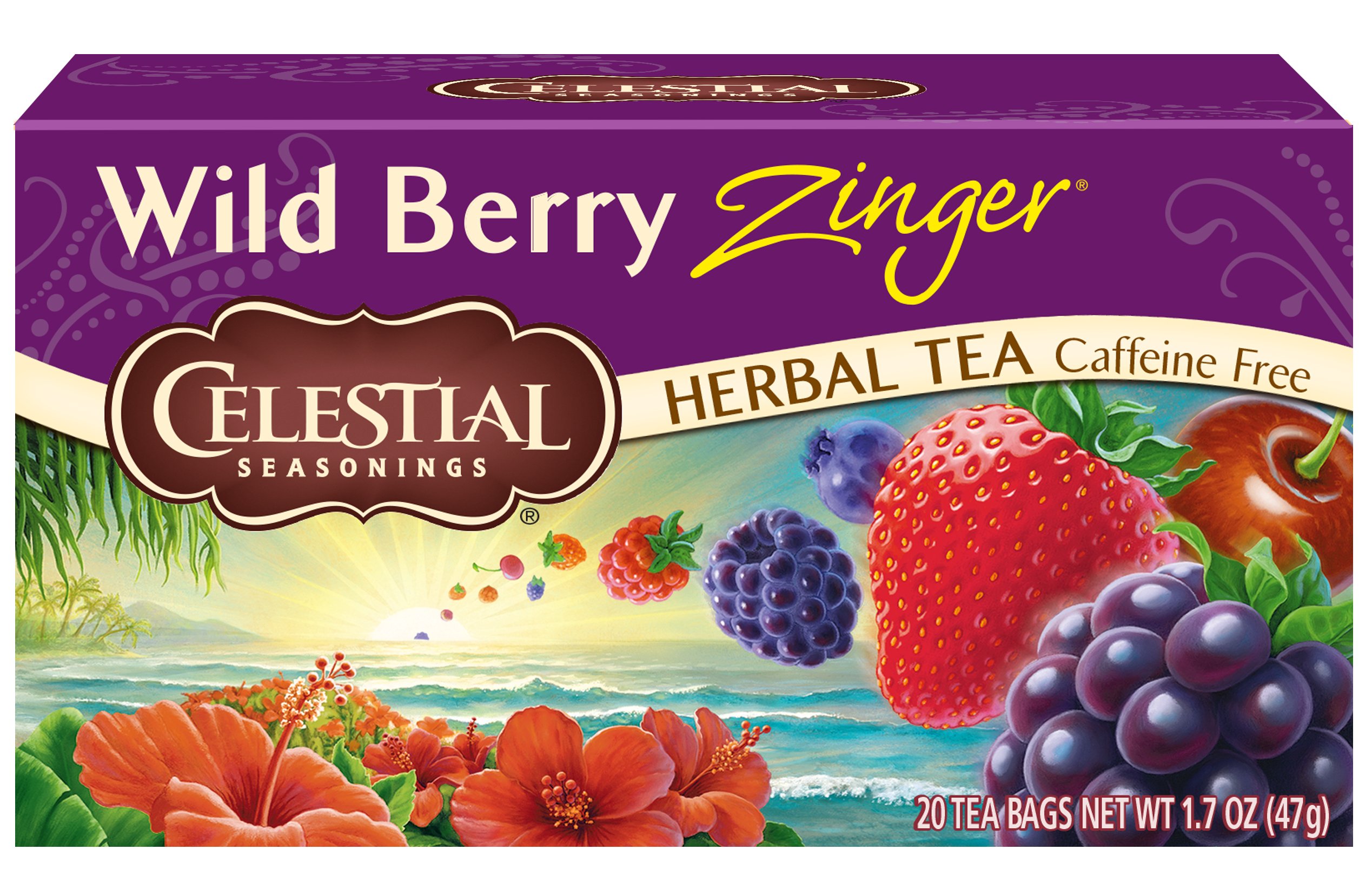 Celestial Seasonings - Tè selvaggio dell'erba di Zinger della bacca decaffeinato - 20Bustine di tè