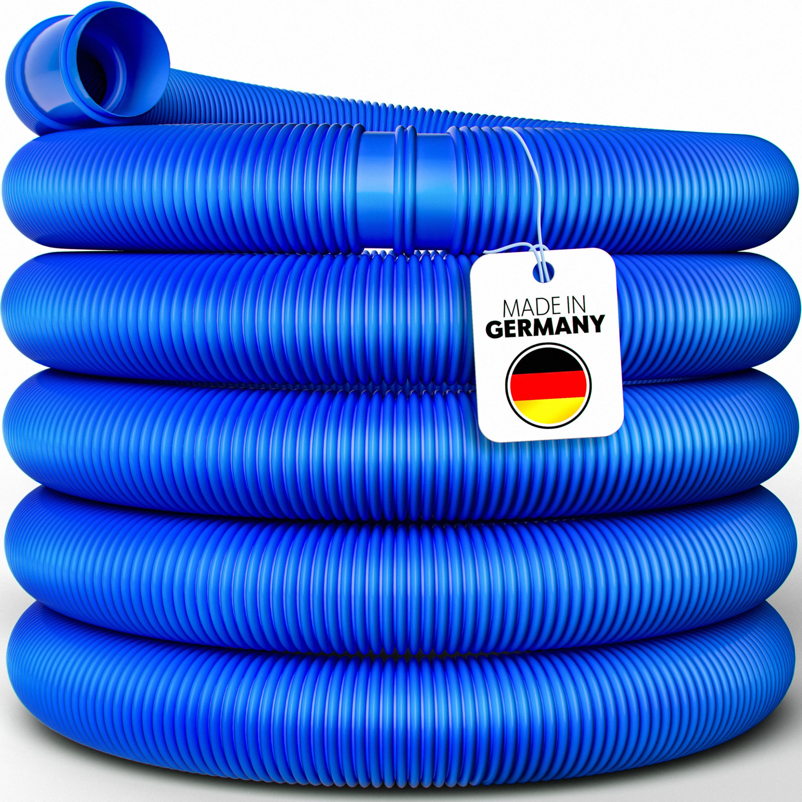 poolomio Wąż basenowy 38 mm / 15 m – elastyczny wąż do pompy basenowej i odkurzacza basenowego – odporny na promieniowanie UV i chlor wąż spiralny – wysokiej jakości wąż ciśnieniowy i ssący jako