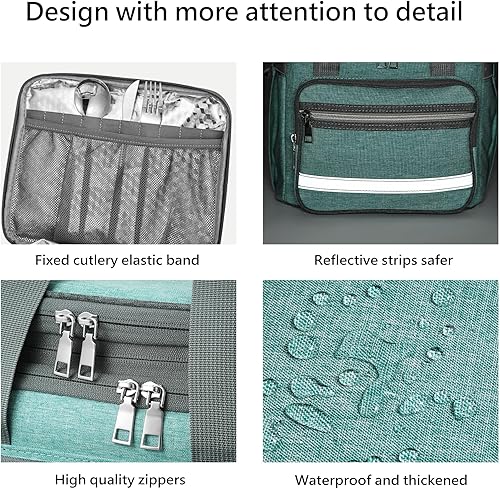 Miniatura 4 de EXLIFBAG Lonchera para mujer, lonchera aislada de doble cubierta para adultos, lonchera a prueba de fugas para hombres con correa ajustable para el