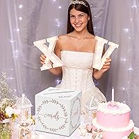 Vista 4 de Caja de tarjetas clásica redonda y elegante, 1 juego de caja de recepción de tarjetas de estampado en caliente para regalo de sobre y dinero