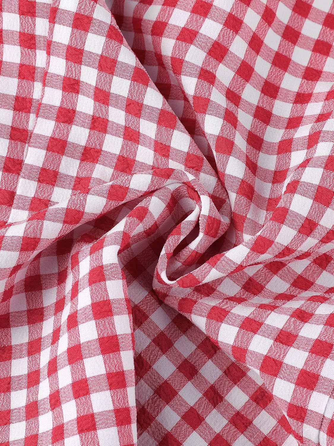 Allegra K Plaid Blouse for Women's Puff Sleeve Ruffle Peter Pan Collar Shirt Top - Image 5