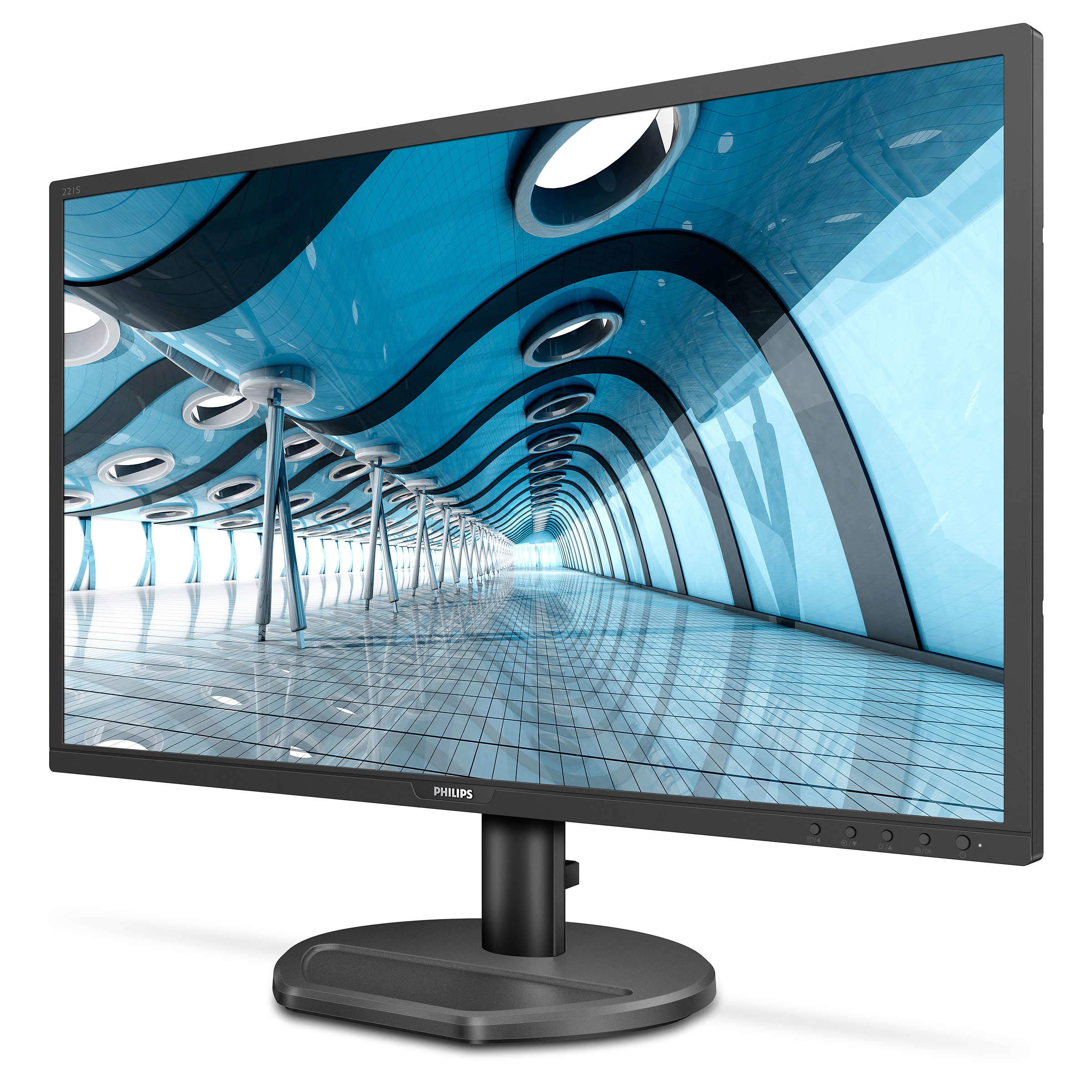 Philips - MMD Monitors Italia Gaming Monitor 221S8LDAB, 22" LED, Full HD, 1 ms, Casse Audio Integrate, HDMI, DVI, VGA, Low Blue Light Protezione Occhi, Flicker Free, VESA, Nero