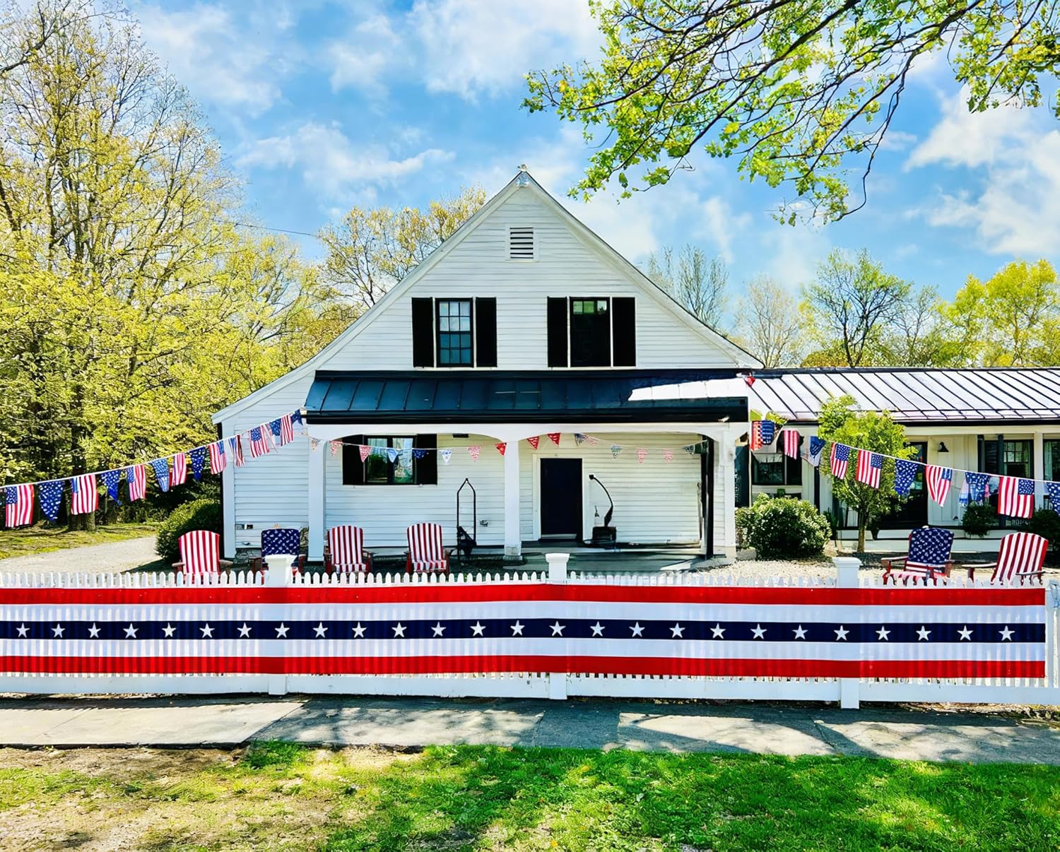 20 Ft 4th of July Decorations Patriotic Door Decorations American Flag Bunting Banner Decorate for 250th Independence Day（1 Pack)