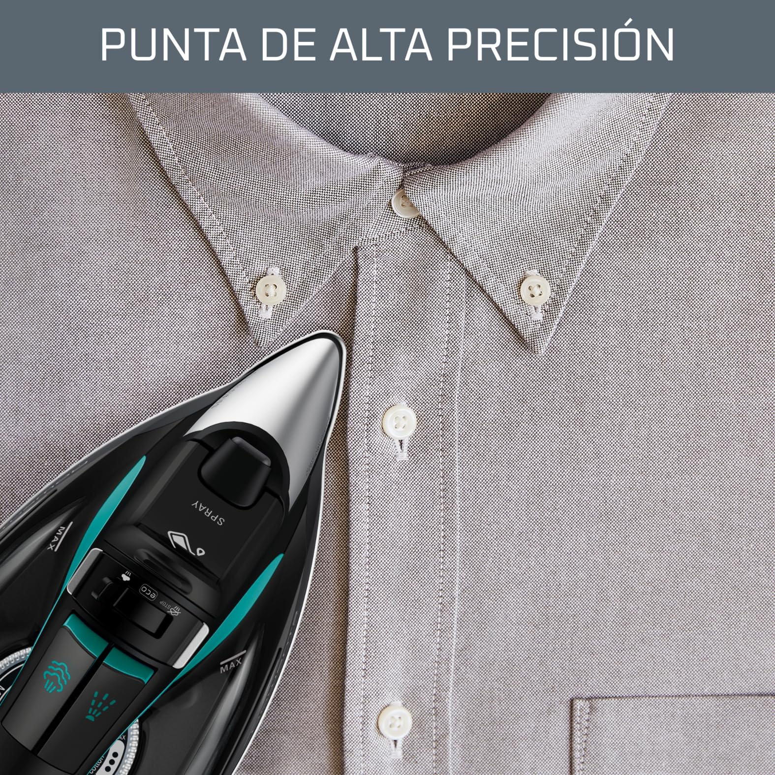 Rowenta Focus Excel - Plancha de Vapor 2700 W | Suela Microsteam 400 HD, Vapor 45 g/min, Golpe 200 g/min, Punta Precisa, Antigoteo, Eco, Depósito 300 ml, Vapor Vertical (Reacondicionado)