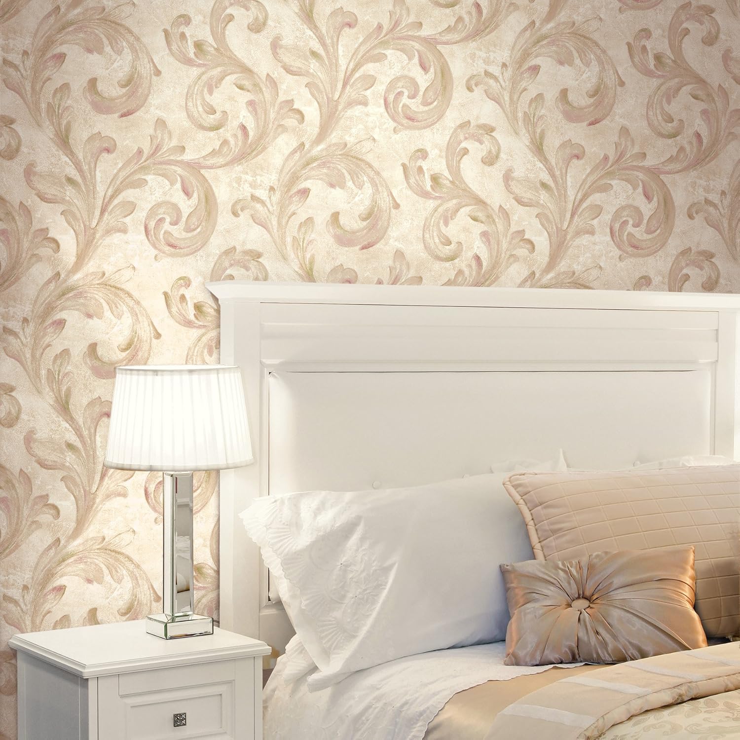 Brewster Home Fashions Fairwinds Studio 297-40603 Athena Linen Scroll Wallpaper