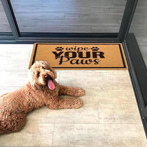 Miniatura 5 de Wipe-Your-Paws-Felpudo  Tapete de bienvenida con huella animal para exteriores e interiores, tapete divertido para puerta de entrada exterior,