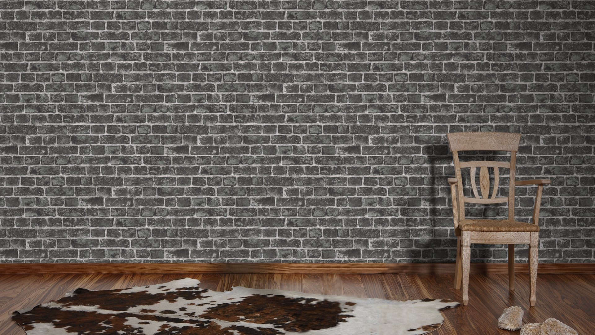 A.S. Creation 30682-2 Best of Wood and Stone Realistic Brick Design Wallpaper, Black/Grey, 53 x 1005 cm - Image 4