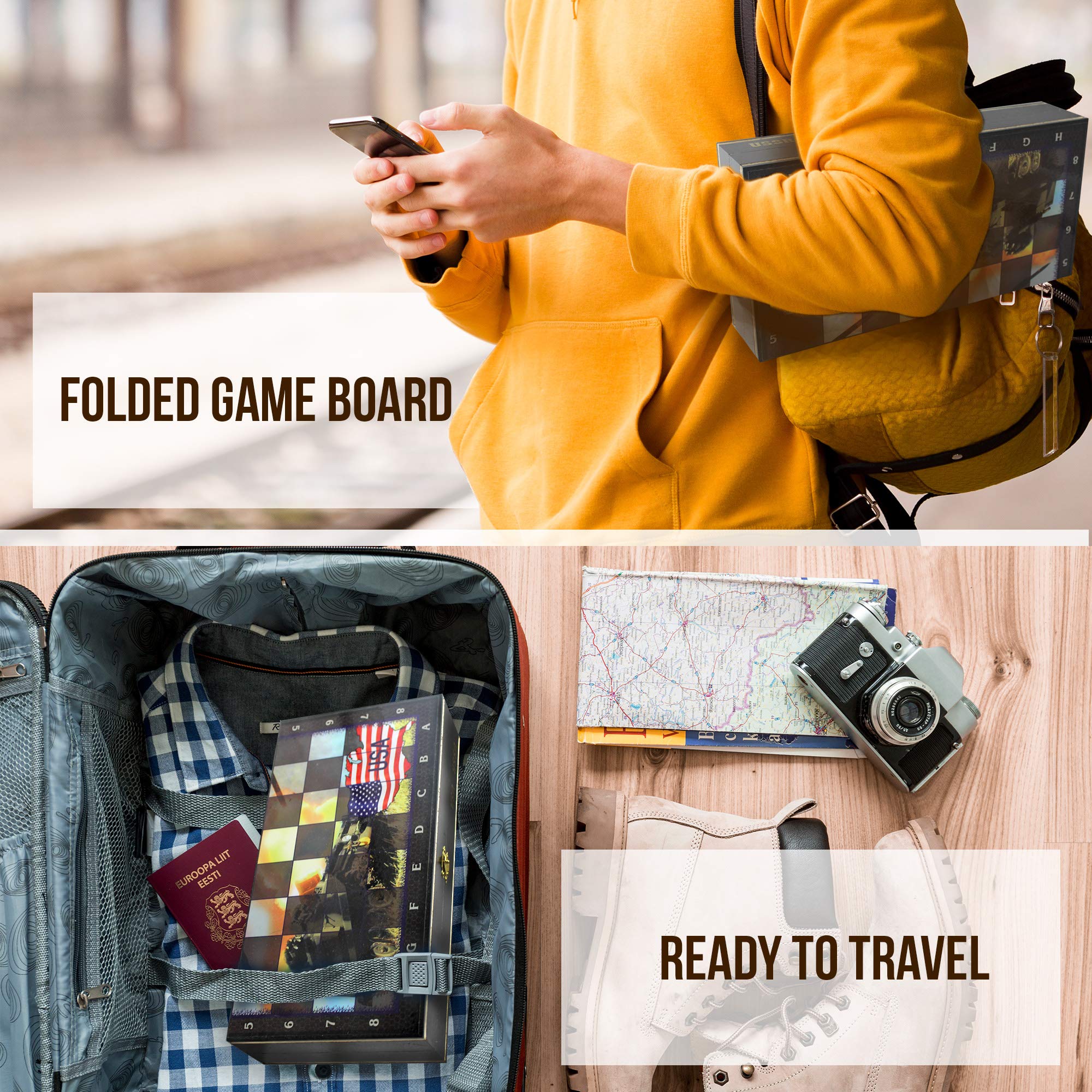 Cold War Chess Set American vs Soviet Army Chess Board Game for