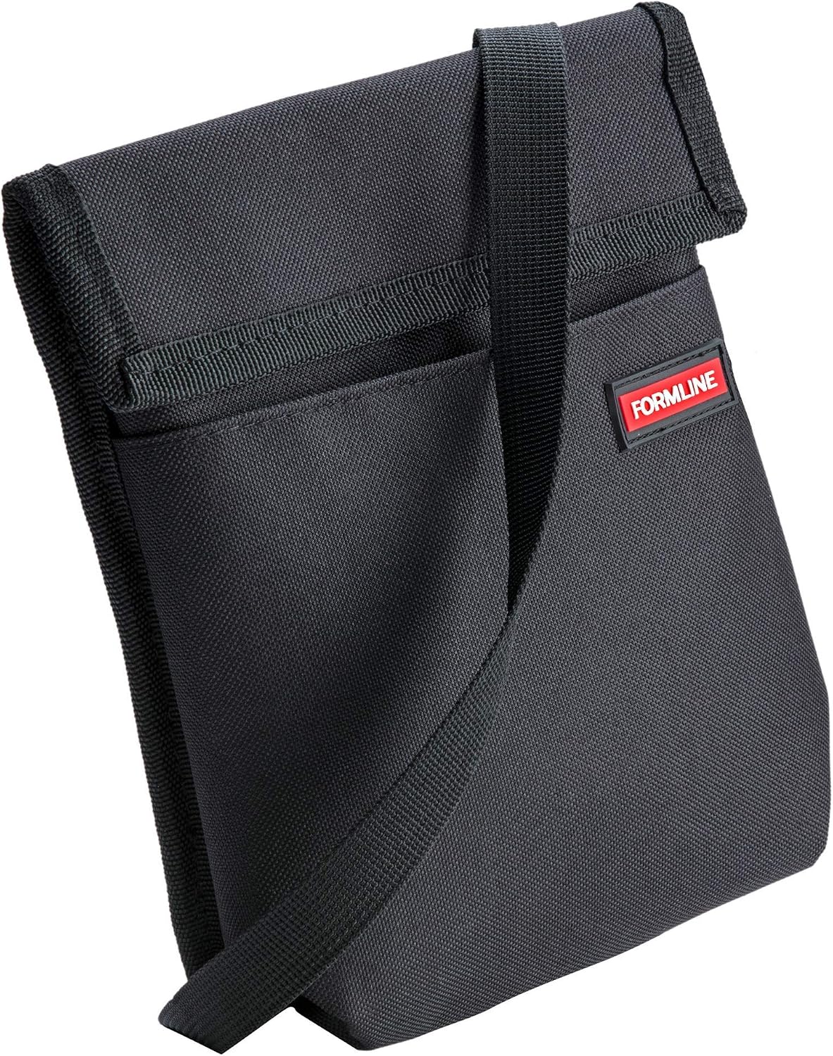 Smell Proof Cross Body Bag - Adjustable Shoulder Pouch by Formline Supply (Black - Red Logo)