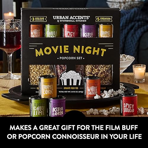 Miniatura 11 de Urban Accents Movie Night Sweet Shoppe - Set de regalo, colección de condimentos de palomitas de maíz (juego de 8), 3 paquetes de granos