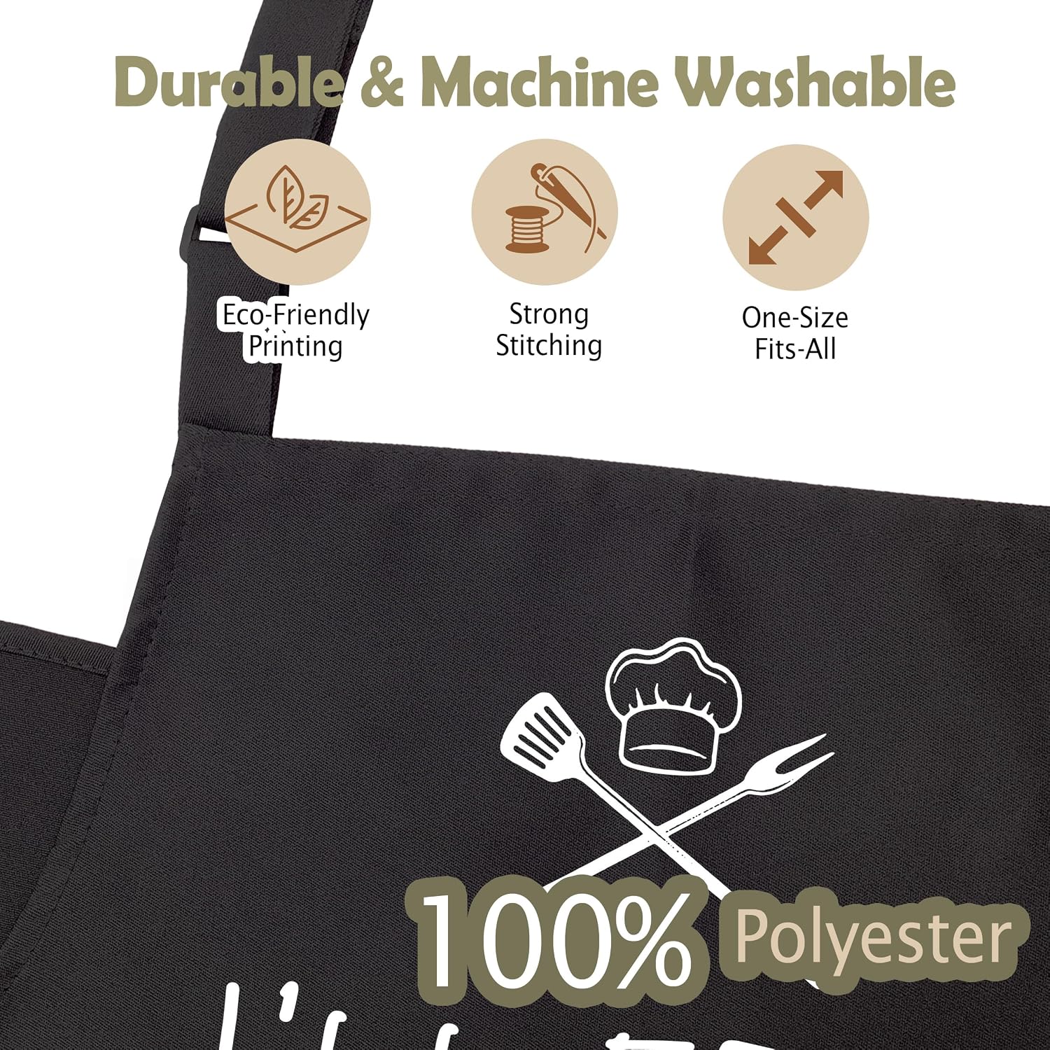Funny Grilling Apron for Men Adjustable Chef Cooking Apron with 2 Pockets Gag Birthday Gift for Dad Husband Brother