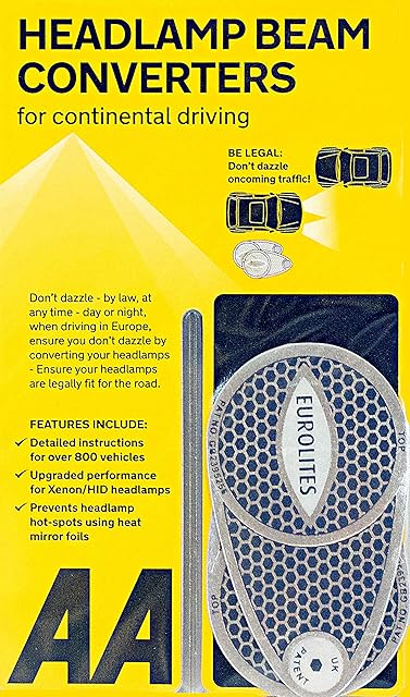 AA Car Headlamp Headlight Beam Converters Adaptors Benders AA8338 EU Driving Essential 1 Pair, Grey