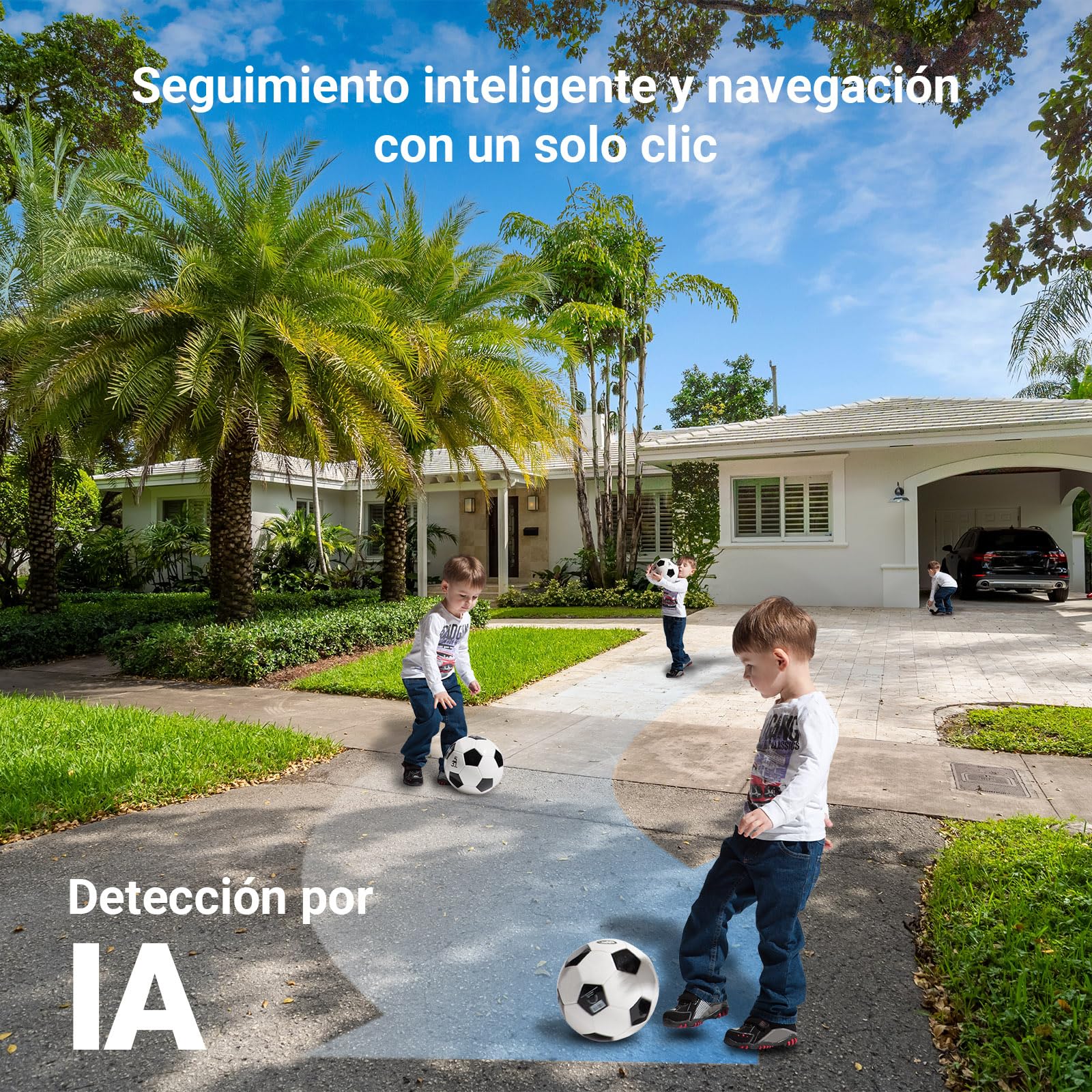 EZVIZ C9C Cámara de Vigilancia Exterior 2K con Doble Lente (3MP+3MP), Cobertura 360°, Visión Nocturna en Color, IA Detección de Personas y Vehículos, Audio Bidireccional, Compatible con Alexa