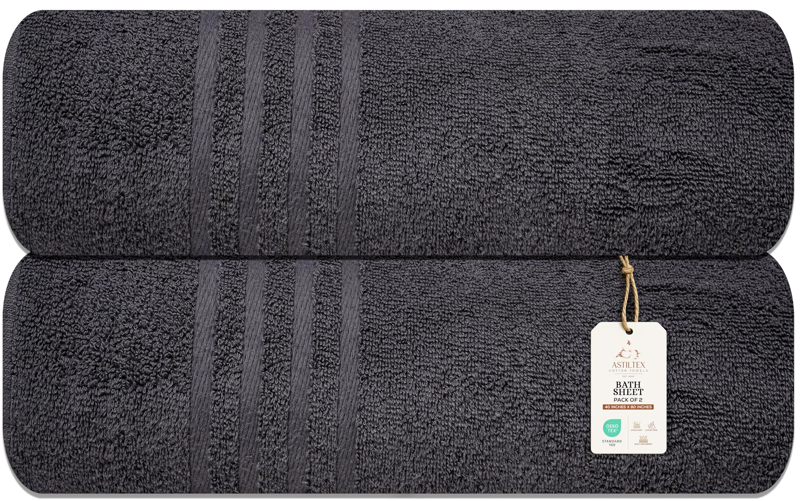 Pack of 2 Jumbo Bath Sheet ASTILTEX