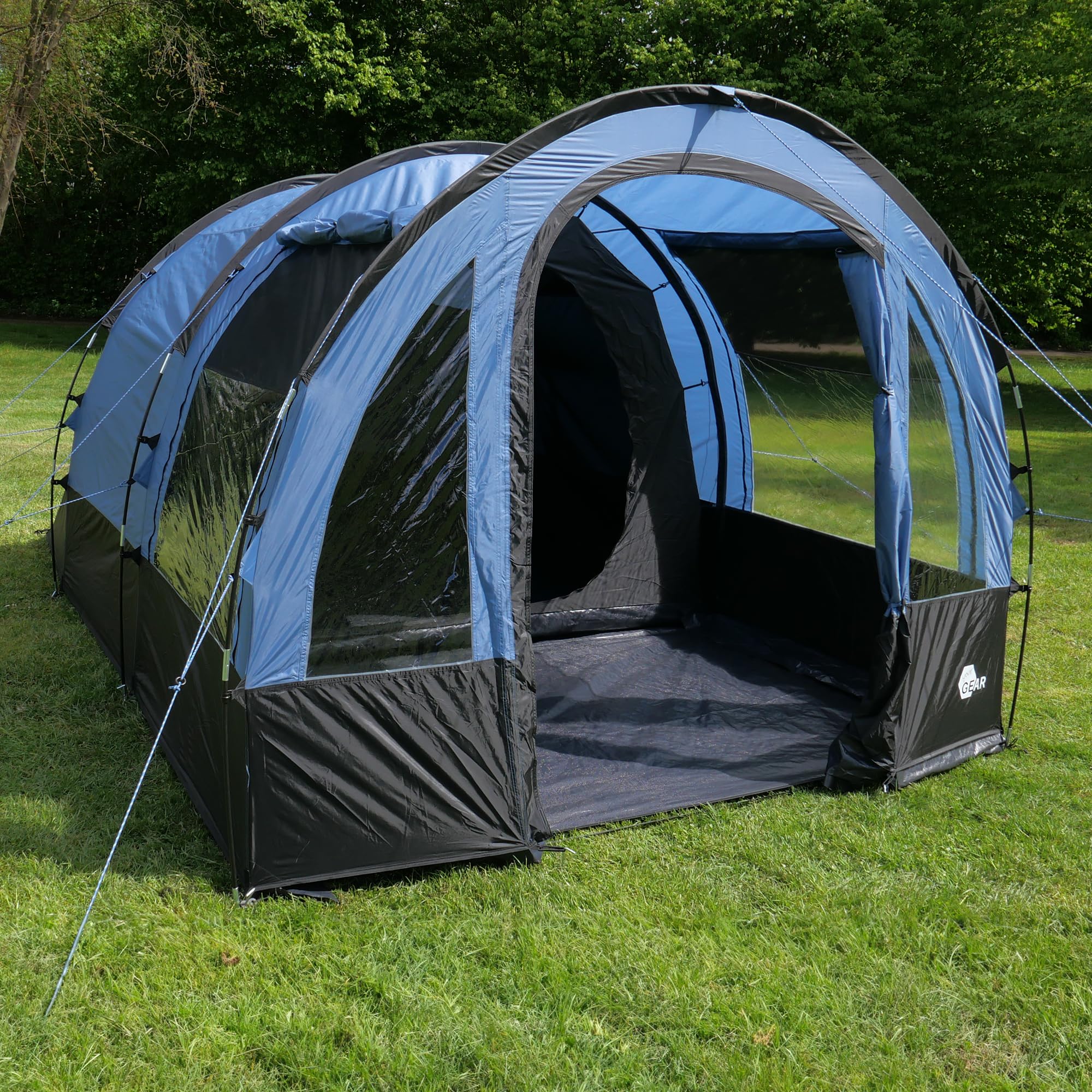 your GEAR Zelt Mistral - Tunnelzelt für 4 oder 6 Personen, Familienzelt mit Stehhöhe, Campingzelt mit UV 50+ Sonnenschutz und 3000 mm Wassersäule