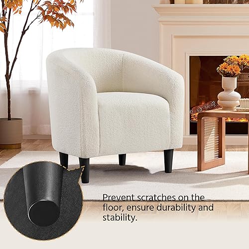 Miniatura 78 de Yaheetech - Silla decorativa con reposapiés, silla de respaldo de mediados de siglo, tapizada, suave, cómodo juego de sillón y reposapiés de tela,