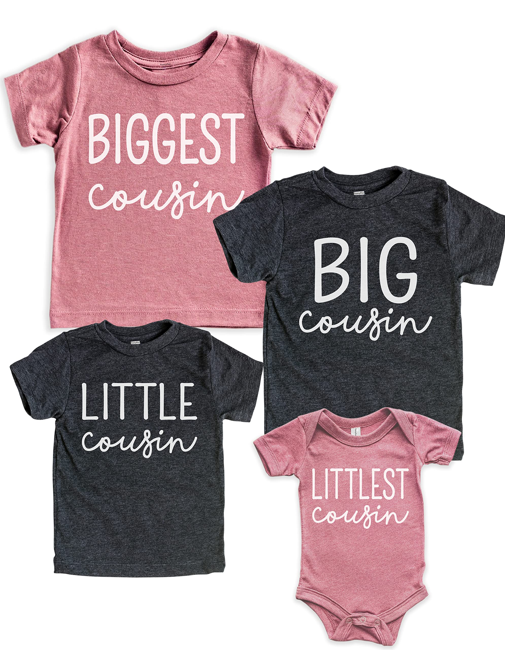 Teeny Fox Little Big Cousin Shirts Biggest Littlest Tee Toddler T-Shirt Baby Bodysuit Set For Family Matching Outfit