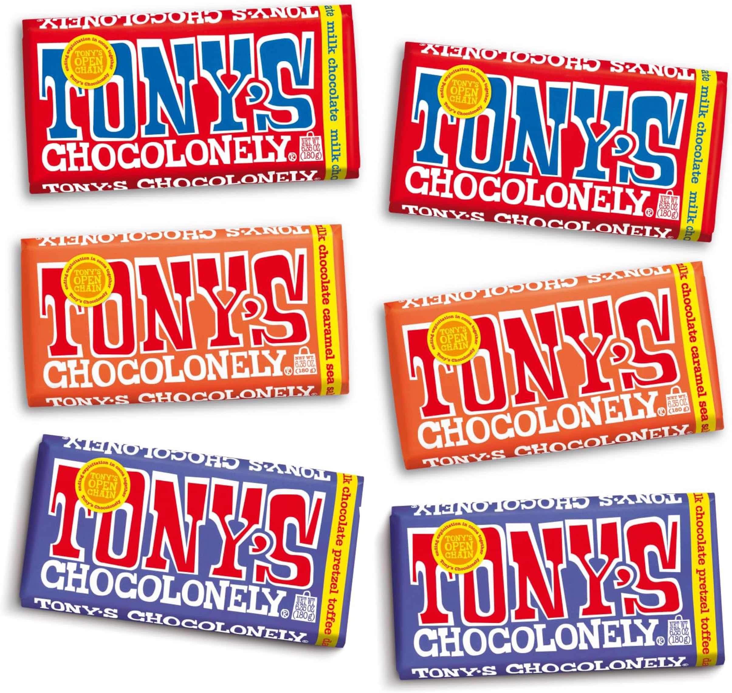 Top 3 Milk Chocolate Bundle - Belgium Chocolate Bar, No Artificial Flavoring, Made From Fairtrade & B Corp Certified - 6.35 Oz, 6 Bars