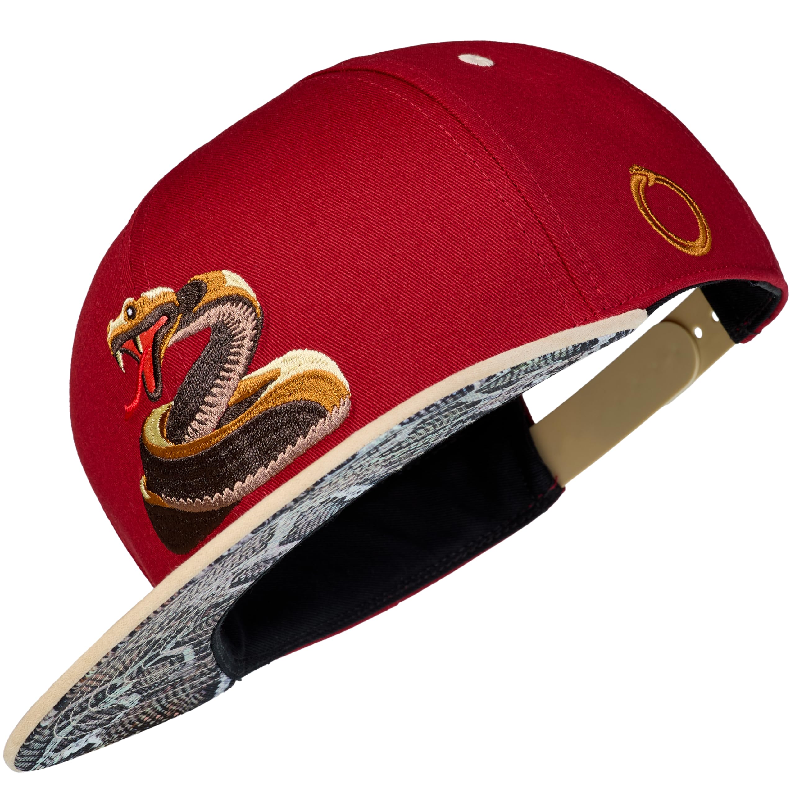 Cadency Gorra de béisbol para Hombre, Gorra de béisbol de Serpiente, Visera Recta, 100% algodón, Duradera, Mujer, Unisex, Color Rojo óxido, tamaño Ajustable