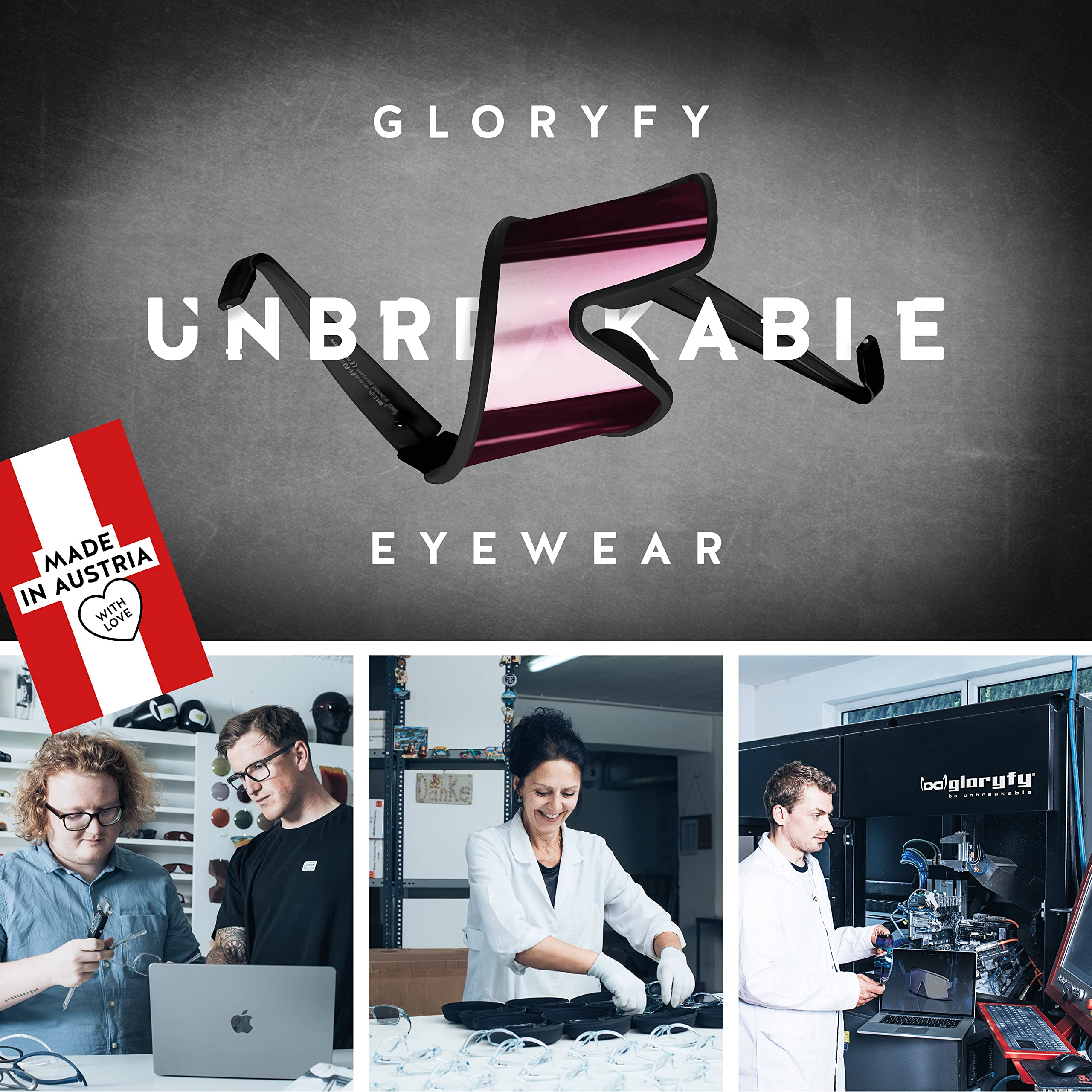 gloryfy unbreakable (G13 silence) - Unzerbrechliche Sonnenbrille, Sportbrille, Herren, Damen, Blau