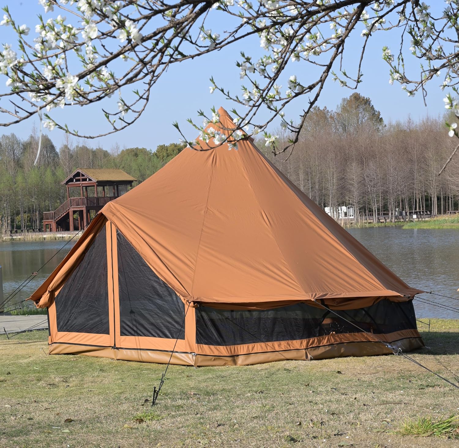 TOMOUNTベルテント4mTC（ポリコットン） TOMOUNT ベルテント 4m TC テント 360°メッシュ 開放感 ポリコットン