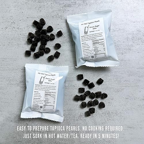 Miniatura 3 de YUMBUCHA Kit fácil de hacer Boba  kit de té Boba DIY 10 bebidas kit de té de burbujas con perlas de tapioca azúcar marrón piña taro y bolsitas de té