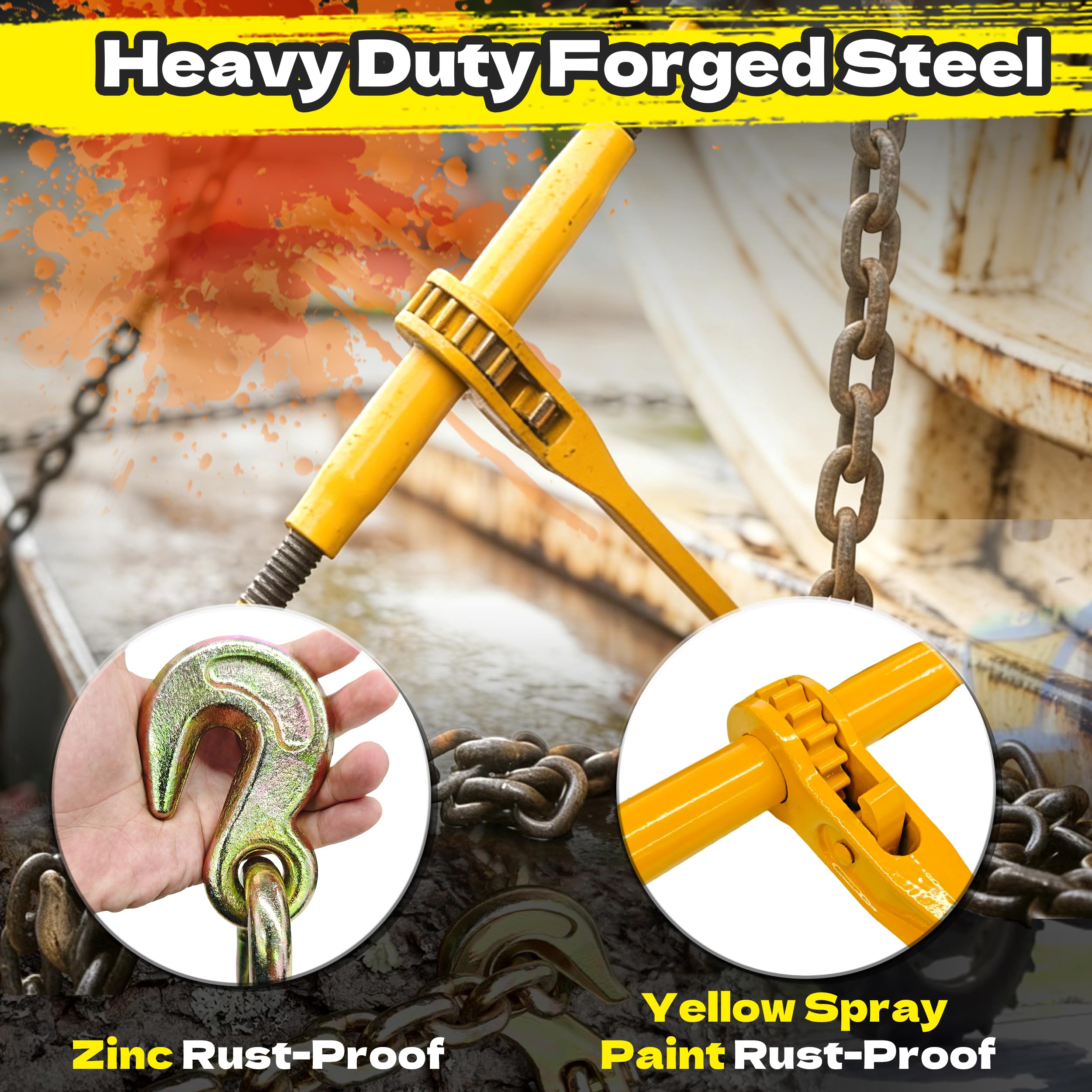 Heavy Duty Chain Binders - 4 Pack, 9200 Lbs WLL -4