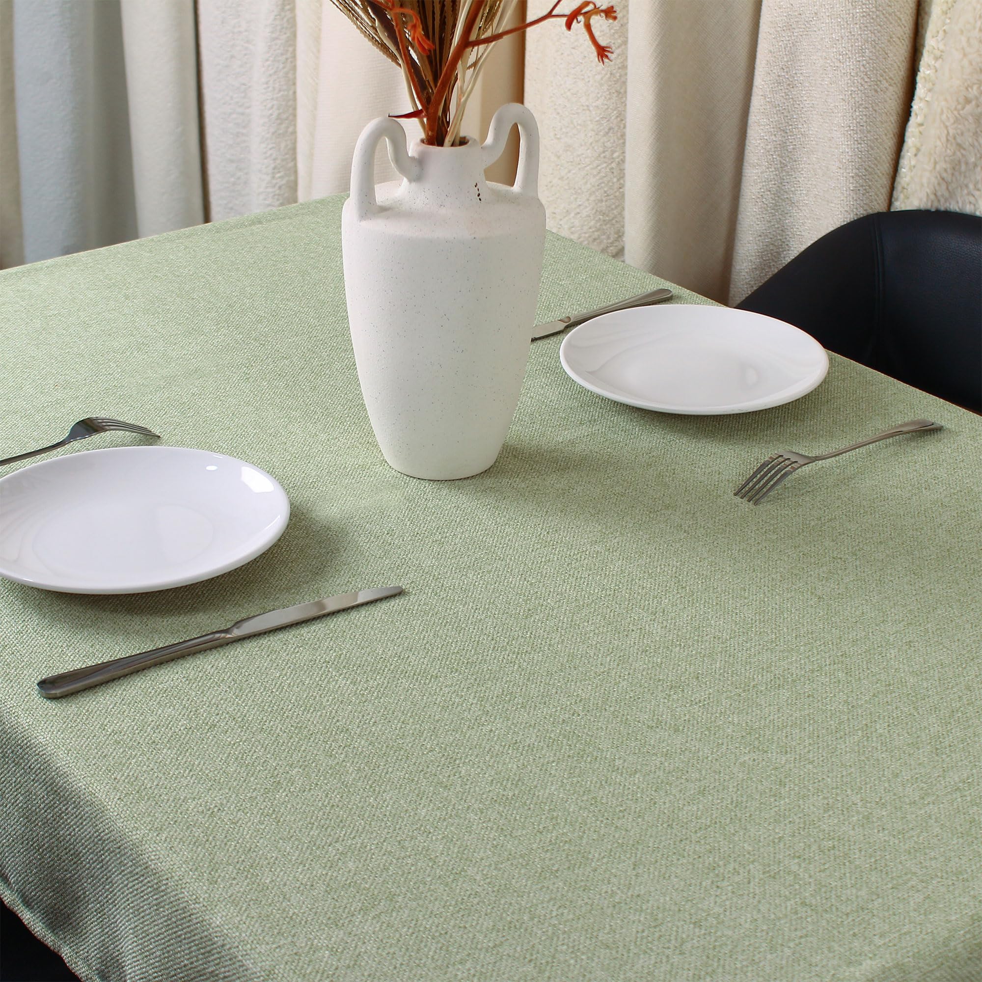 homeart Green Rectangle Tablecloth 140 × 180 cm (55″ × 71″) – Elegant & Durable Water-Resistant Fabric – Wipeable & Dust-Proof Decorative Table Cover – Perfect for Dining, Kitchen, Weddings & Parties