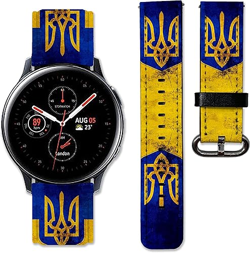 Correa de cuero de repuesto compatible con Samsung Galaxy Watch4 Active 2 Watch4 Classic Active 2 Watch 3 Gear S3 S2 y otros relojes de 20 y 0.866in